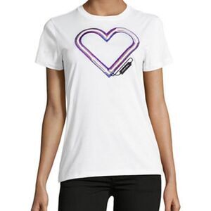 Carven Logo Heart T-Shirt-WHITE-Small